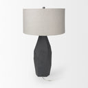 Piven Black w Gray Wash Textured Ceramic Table Lamp - Default Title