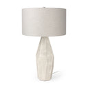 Piven White wAntiqued Wash Textured Ceramic Table Lamp - Default Title