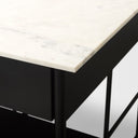 Amika White Marble Top Black Metal Base Kitchen Island - Default Title