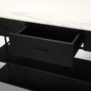 Amika White Marble Top Black Metal Base Kitchen Island - Default Title