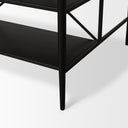 Amika White Marble Top Black Metal Base Kitchen Island - Default Title