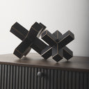 Abel Large 9L x 9W Black Metal Jack W Gold Accents - Default Title