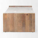 Athens 480L x 280W x 160H Light Brown Wood and White Marble Coffee Table - Default Title