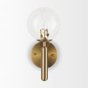 Britton Gold Metal w Clear Glass Globe 1-Light Wall Sconce - Default Title