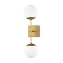 Edie Brushed Gold Metal w Frosted Glass Globes 2-Light Wall Sconce - Default Title
