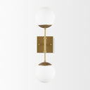 Edie Brushed Gold Metal w Frosted Glass Globes 2-Light Wall Sconce - Default Title