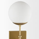 Edie Brushed Gold Metal w Frosted Glass Globes 2-Light Wall Sconce - Default Title