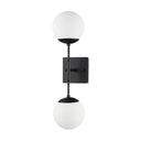 Edie Matte Black Metal w Frosted Glass Globes 2-Light Wall Sconce - Default Title