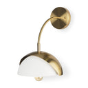 Cybill Brushed Brass w White Metal Shade 1-Light Wall Sconce - Default Title