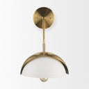 Cybill Brushed Brass w White Metal Shade 1-Light Wall Sconce - Default Title