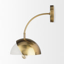 Cybill Brushed Brass w White Metal Shade 1-Light Wall Sconce - Default Title