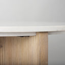 Enzo Marble Tabletop w Fluted Light Wood Base Foyer Accent Table - Default Title