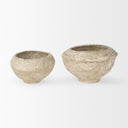 Sonu Set of 2 Beige Paper Mache Half-Pot Bowls - Default Title