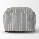 Kensie Large Blue Striped Pouf - Default Title