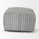 Kensie Large Blue Striped Pouf - Default Title