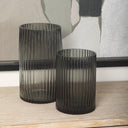 Dawn Short Smokey Black Glass Vase - Default Title