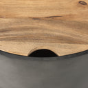 Eclipse Gunmetal Gray Drum Base w Brown Wood Top Nested Coffee Table - Default Title