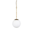 Edie Brushed Gold Metal w Frosted Glass Globe 1-Light Pendant - Default Title