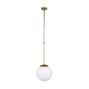 Edie Brushed Gold Metal w Frosted Glass Globe 1-Light Pendant - Default Title
