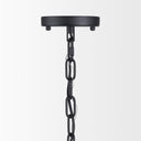 Edie Matte Black Metal w Frosted Glass Globe 1-Light Pendant - Default Title
