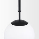 Edie Matte Black Metal w Frosted Glass Globe 1-Light Pendant - Default Title