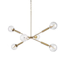 Britton Gold Metal w Clear Glass Globes 6-Light Chandelier - Default Title