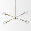Britton Gold Metal w Clear Glass Globes 6-Light Chandelier - Default Title