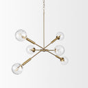 Britton Gold Metal w Clear Glass Globes 6-Light Chandelier - Default Title