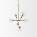 Britton Gold Metal w Clear Glass Globes 6-Light Chandelier - Default Title