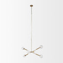 Britton Gold Metal w Clear Glass Globes 6-Light Chandelier - Default Title