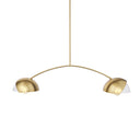 Cybill Brushed Brass w White Metal Shades 2-Light Chandelier - Default Title
