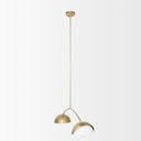 Cybill Brushed Brass w White Metal Shades 2-Light Chandelier - Default Title