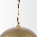 Karina 24 Round Brass-tone Hammered Metal Dome Pendant Light - Default Title