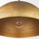 Karina 24 Round Brass-tone Hammered Metal Dome Pendant Light - Default Title