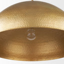Karina 36 Round Brass-tone Hammered Metal Dome Pendant Light - Default Title