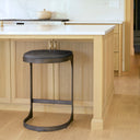 Tyson 17L x 18W x 28H Black Leather W Metal Frame Counter Stool - Default Title
