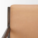 Cashel Accent Chair W Dark Brown Wood and Tan Genuine Leather - Default Title