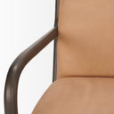 Cashel Accent Chair W Dark Brown Wood and Tan Genuine Leather - Default Title
