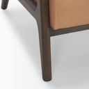 Cashel Accent Chair W Dark Brown Wood and Tan Genuine Leather - Default Title