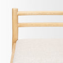 Sam Counter Stool W Light Brown Wood Frame and Beige Upholstered Seat - Default Title