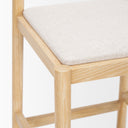 Sam Counter Stool W Light Brown Wood Frame and Beige Upholstered Seat - Default Title