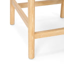 Sam Counter Stool W Light Brown Wood Frame and Beige Upholstered Seat - Default Title