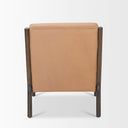 Cashel Accent Chair W Dark Brown Wood and Tan Genuine Leather - Default Title