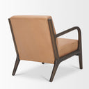 Cashel Accent Chair W Dark Brown Wood and Tan Genuine Leather - Default Title