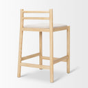 Sam Counter Stool W Light Brown Wood Frame and Beige Upholstered Seat - Default Title