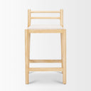 Sam Counter Stool W Light Brown Wood Frame and Beige Upholstered Seat - Default Title