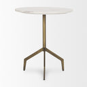 Serre Marble Top 3 Prong Gold Metal Base End Table - Default Title