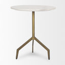 Serre Marble Top 3 Prong Gold Metal Base End Table - Default Title