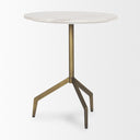 Serre Marble Top 3 Prong Gold Metal Base End Table - Default Title