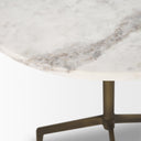 Serre Marble Top 3 Prong Gold Metal Base End Table - Default Title
